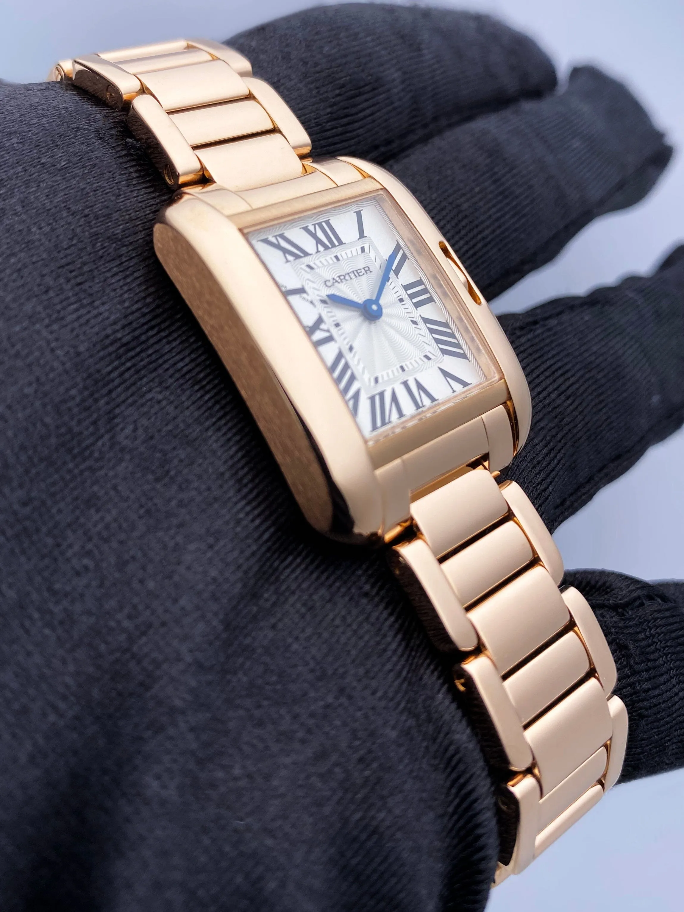 Cartier Tank Anglaise W5310013 18K Rose Gold Ladies Watch Box Papers