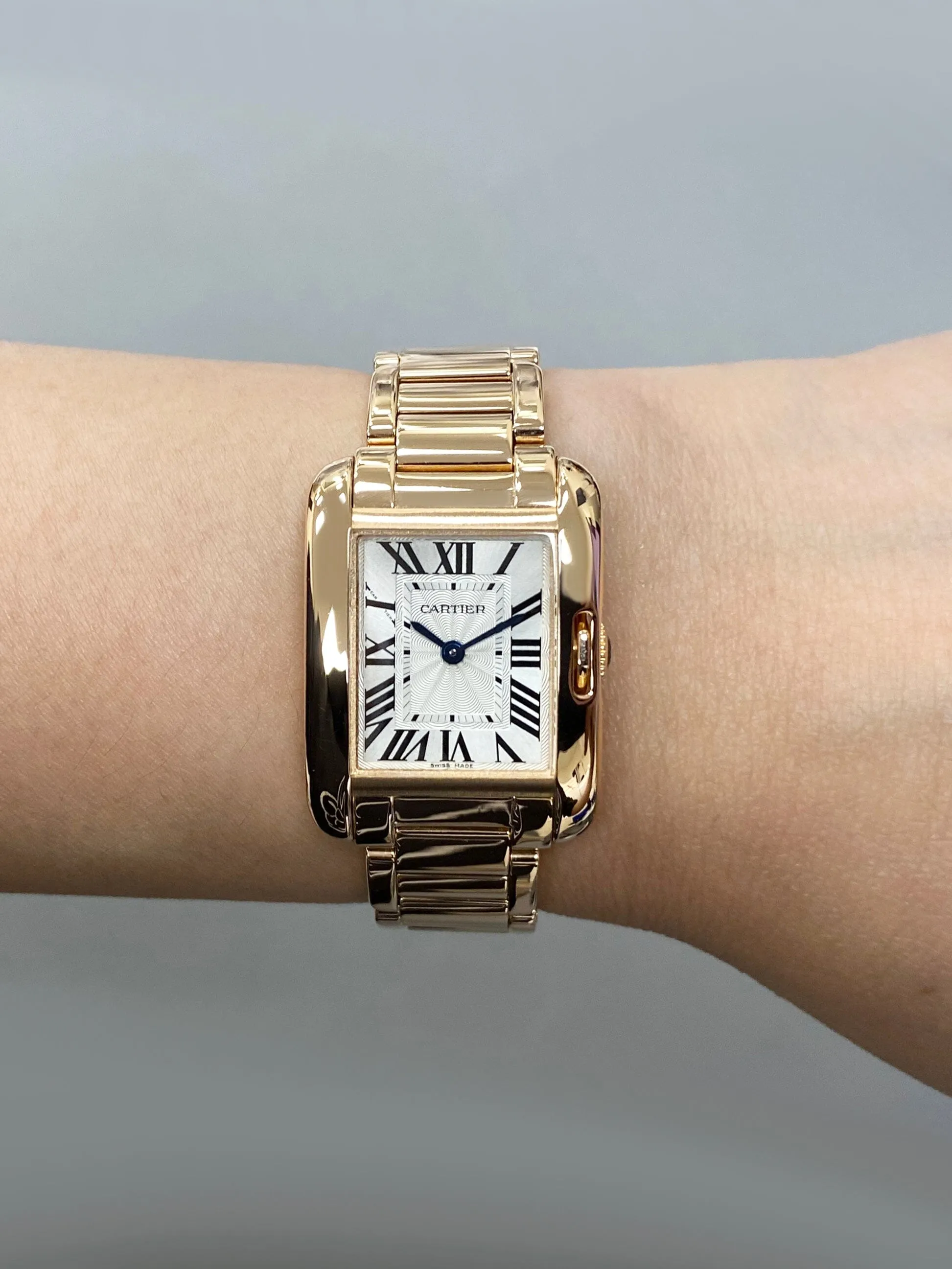 Cartier Tank Anglaise W5310013 18K Rose Gold Ladies Watch Box Papers