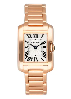 Cartier Tank Anglaise W5310013 18K Rose Gold Ladies Watch Box Papers