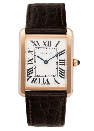 Cartier Tank Solo W5200025 18K Rose Gold Mens Watch