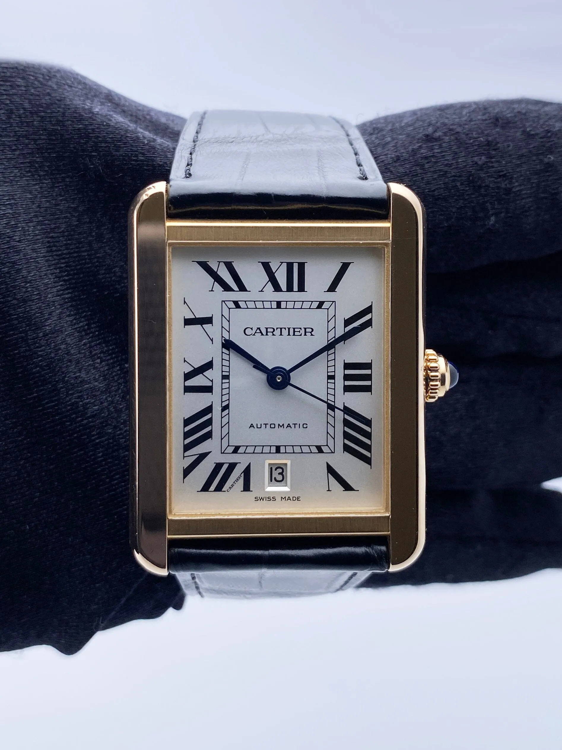 Cartier Tank Solo XL W5200026 18K Rose Gold Mens Watch Box & Papers