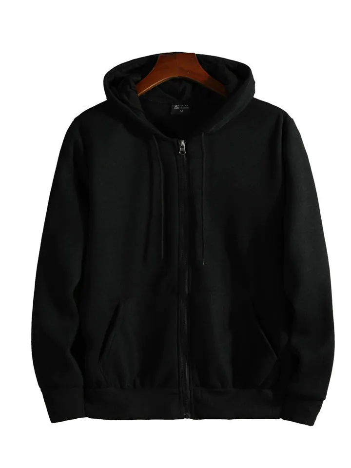 Casual Solid Color Hoodies With Pockets