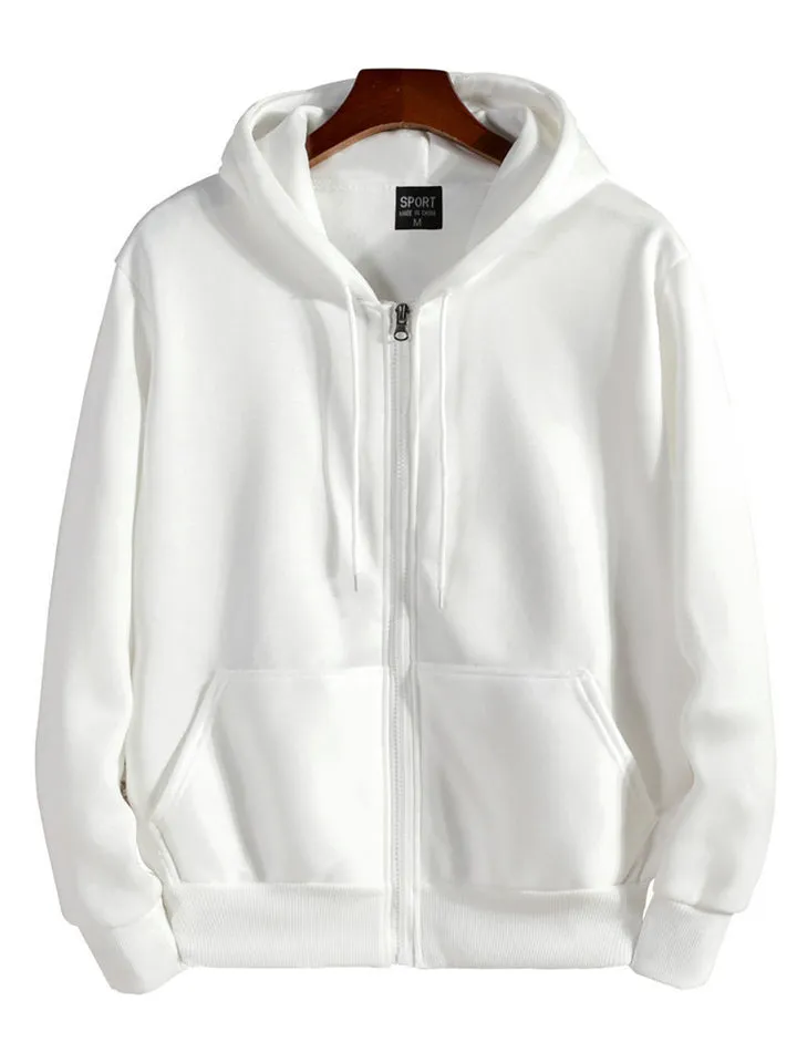 Casual Solid Color Hoodies With Pockets