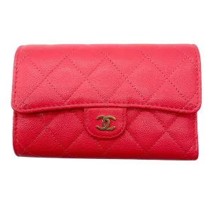 Chanel Pink Quilted Caviar Leather Timeless Wallet