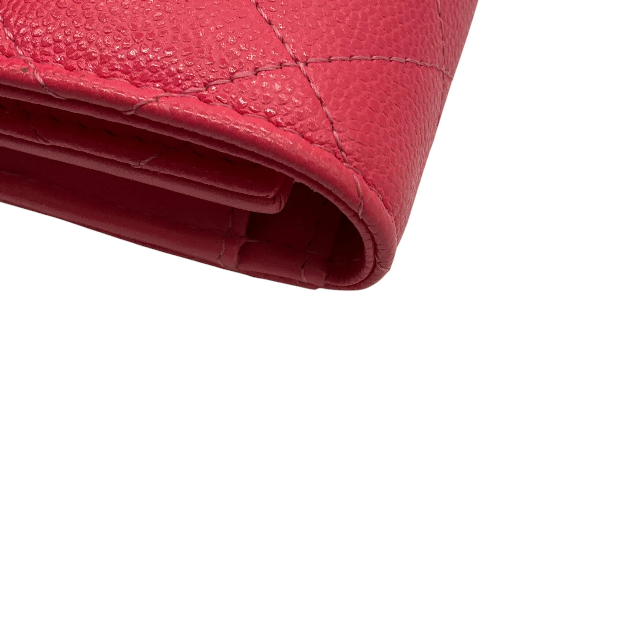 Chanel Pink Quilted Caviar Leather Timeless Wallet