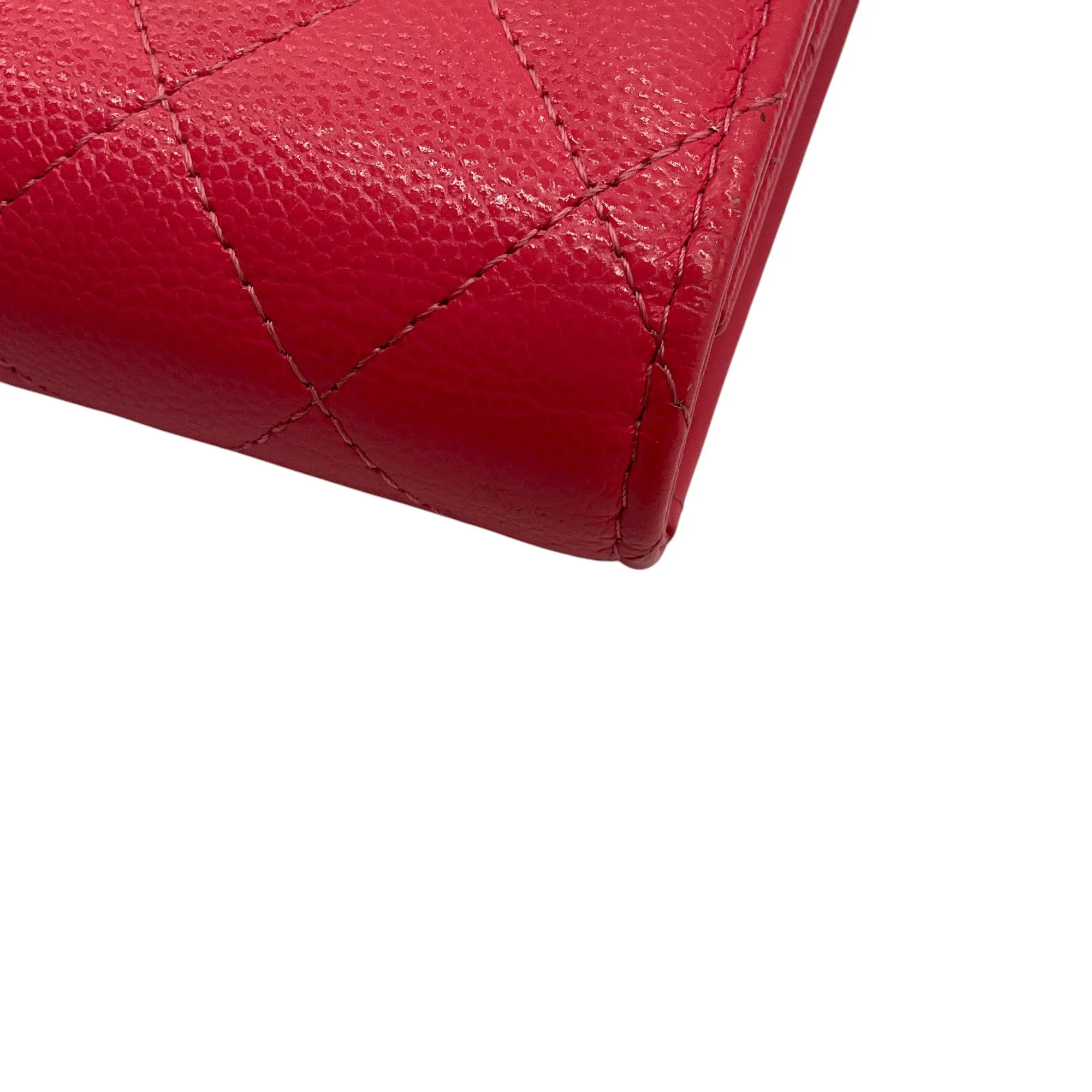 Chanel Pink Quilted Caviar Leather Timeless Wallet