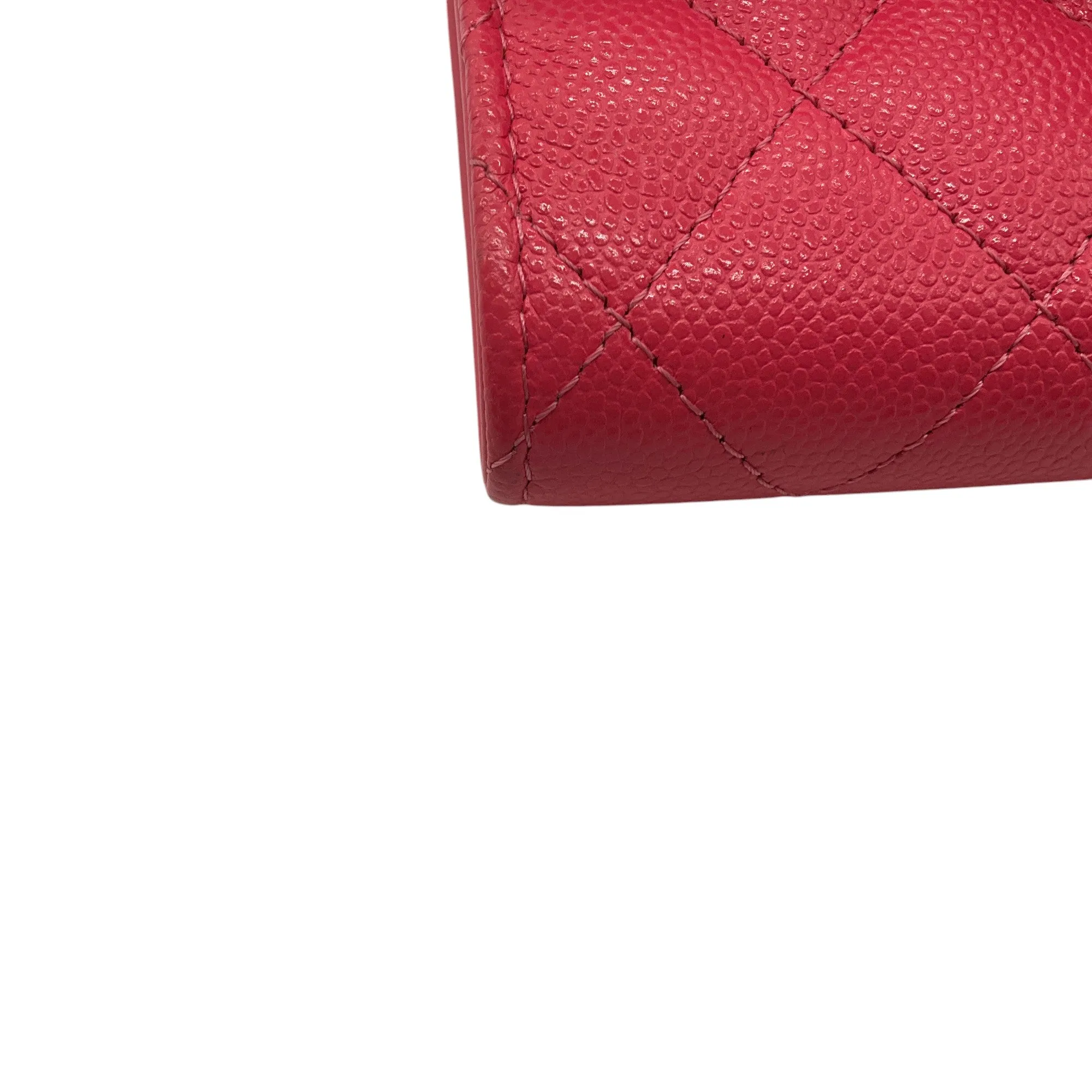 Chanel Pink Quilted Caviar Leather Timeless Wallet