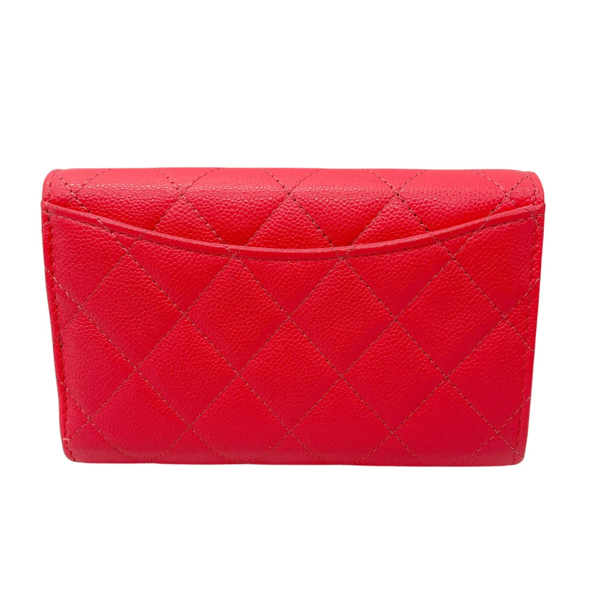 Chanel Pink Quilted Caviar Leather Timeless Wallet