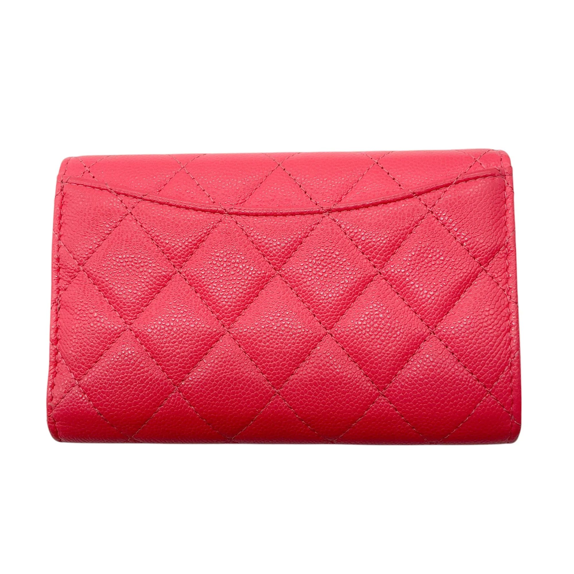 Chanel Pink Quilted Caviar Leather Timeless Wallet