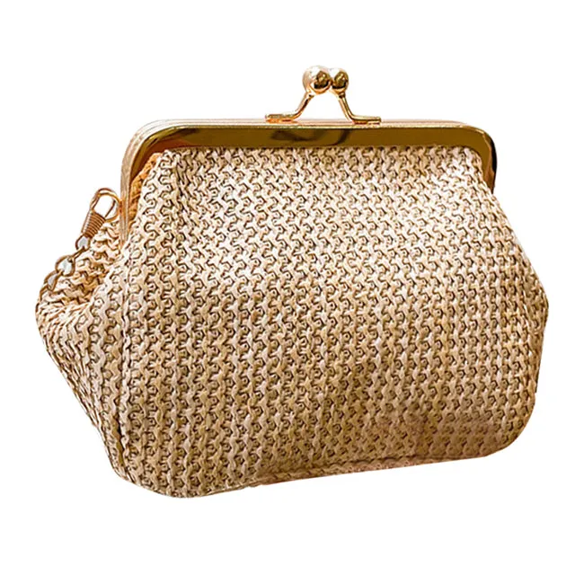 Chic Summer Straw Crossbody Clutches