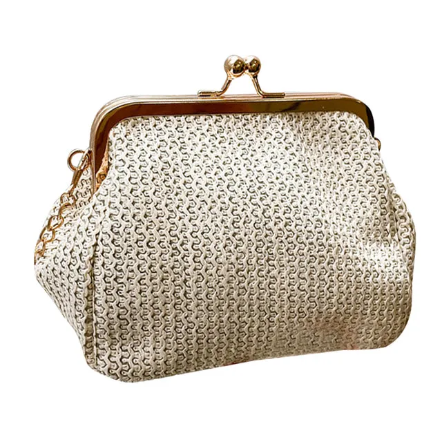 Chic Summer Straw Crossbody Clutches