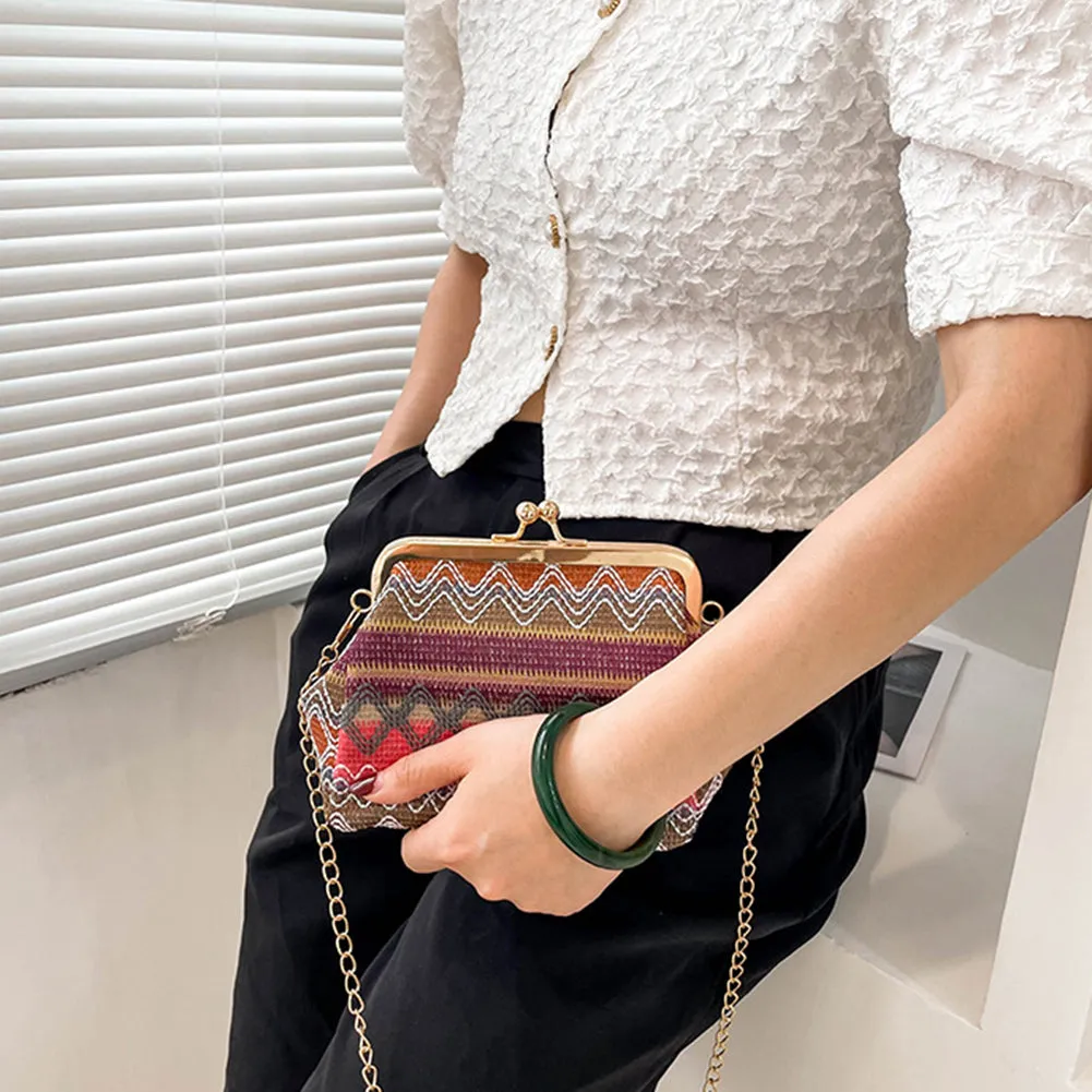 Chic Summer Straw Crossbody Clutches