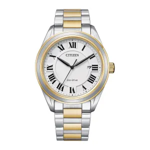 Citizen Fiore Mens Eco Drive Two Tone White Dial Watch