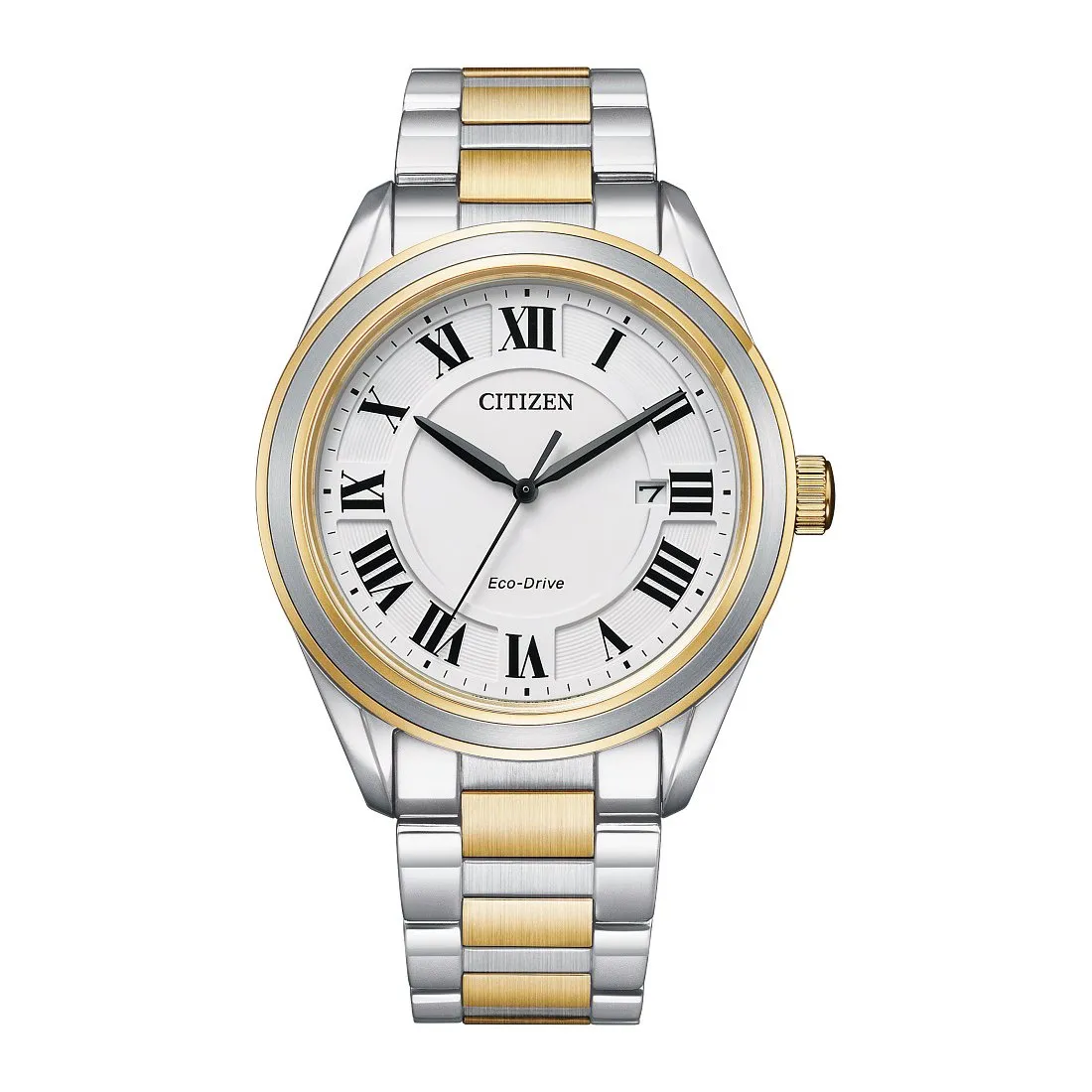 Citizen Fiore Mens Eco Drive Two Tone White Dial Watch