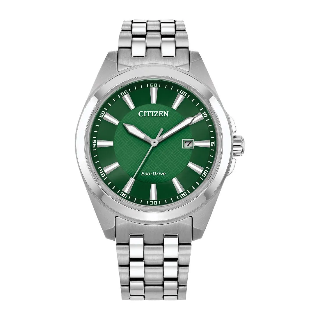 Citizen Peyten Mens Eco Drive Stainless Steel Green Dial Watch