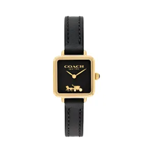 Coach Cass Black Leather Strap Black Dial Quartz Watch for Ladies - 14504225