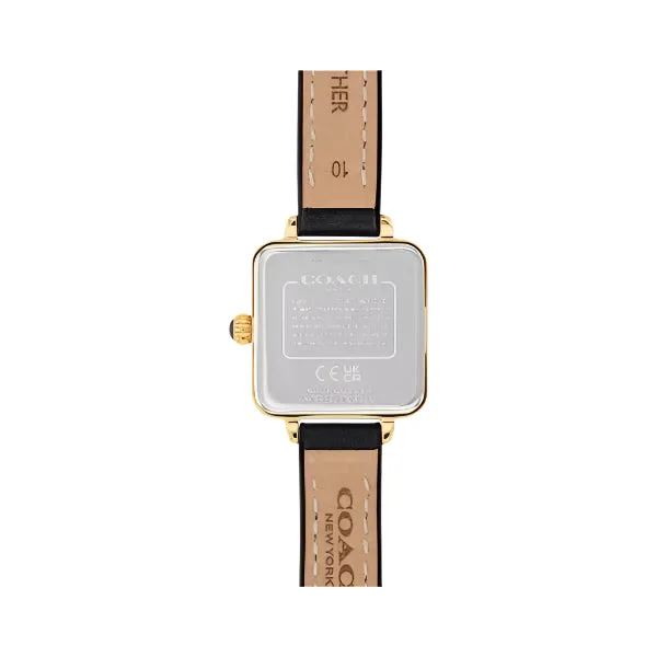Coach Cass Black Leather Strap Black Dial Quartz Watch for Ladies - 14504225