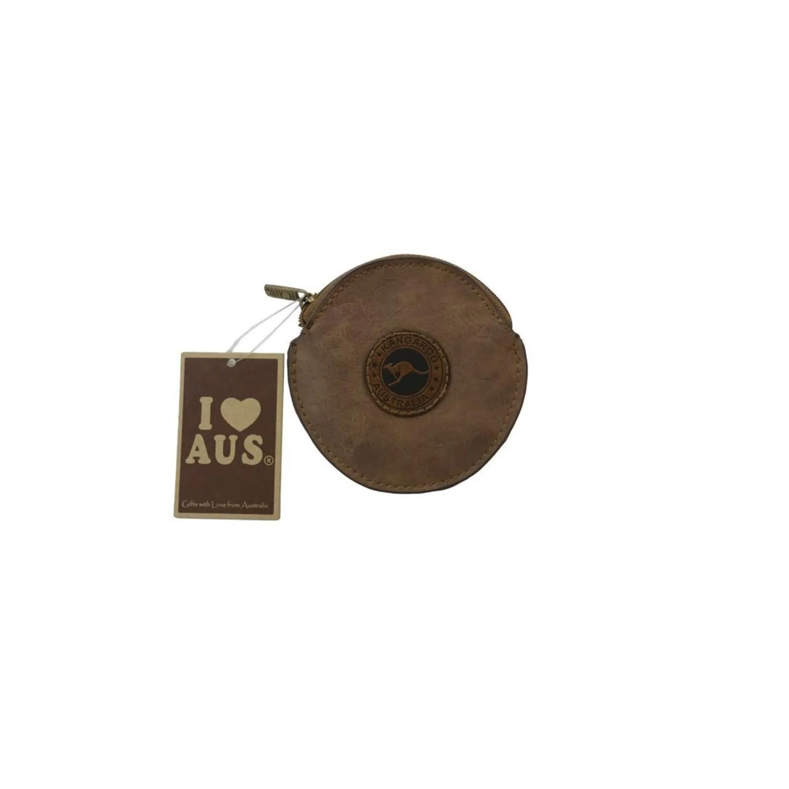 Coin Purse Key Chain Round Kangaroo Badge