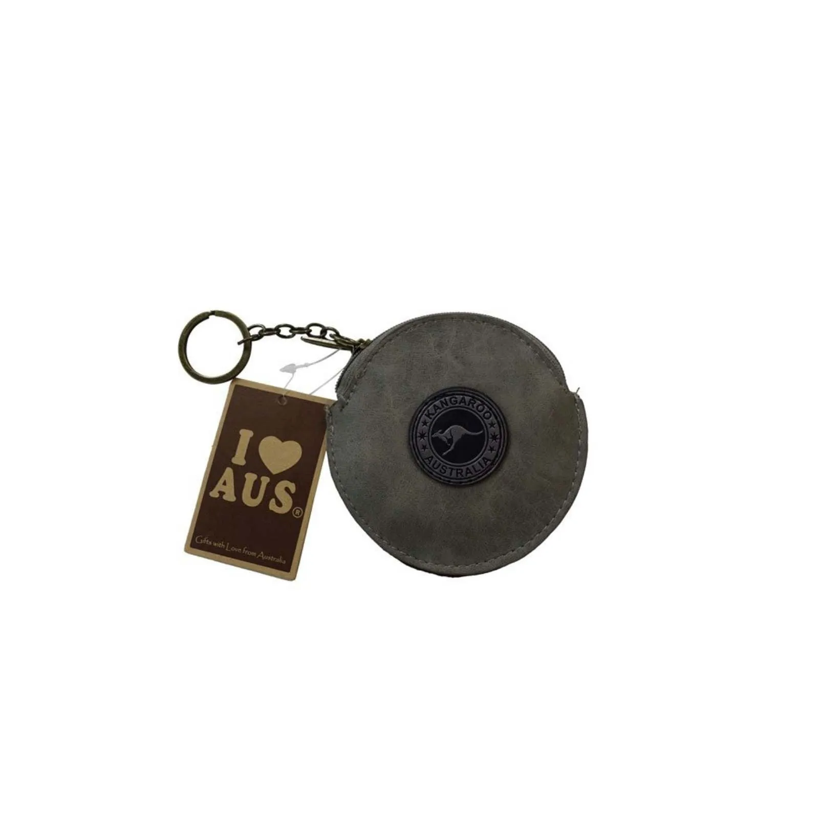 Coin Purse Key Chain Round Kangaroo Badge