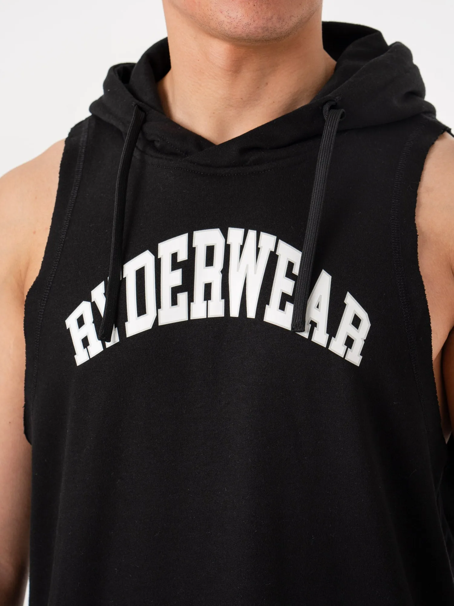 Collegiate Sleeveless Hoodie - Black