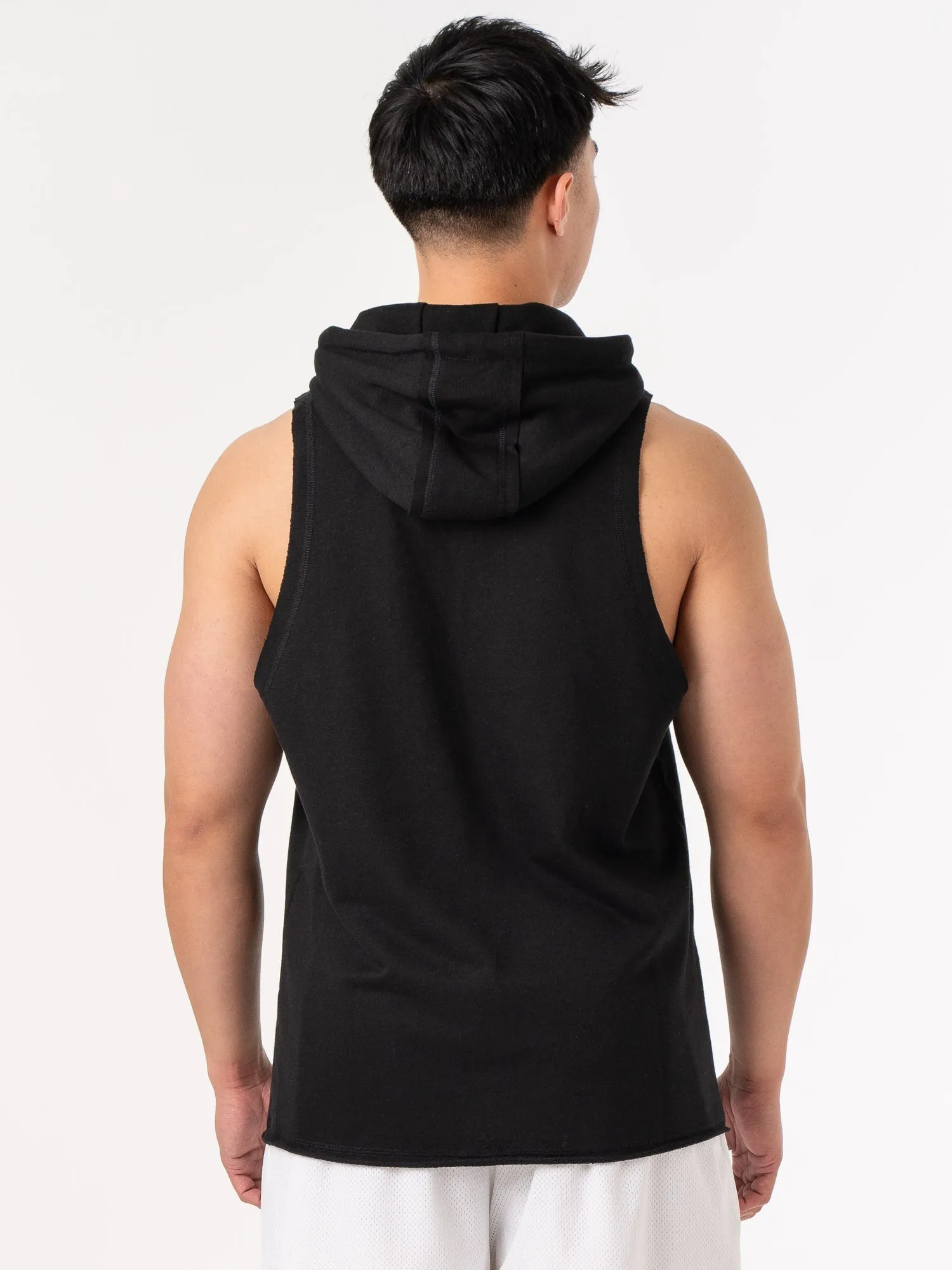 Collegiate Sleeveless Hoodie - Black