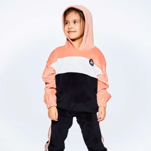 Colorblock Velvet Hooded Top