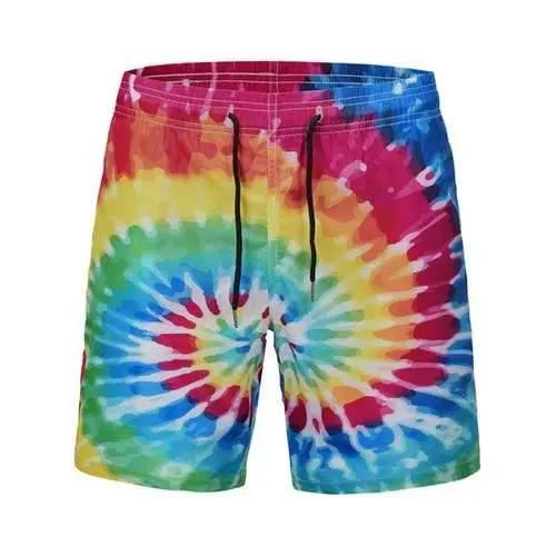 Colorful Swirl Printed Quick Dry Swim Shorts - 2xl