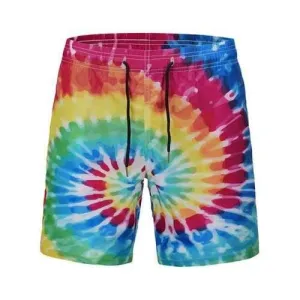 Colorful Swirl Printed Quick Dry Swim Shorts - 2xl