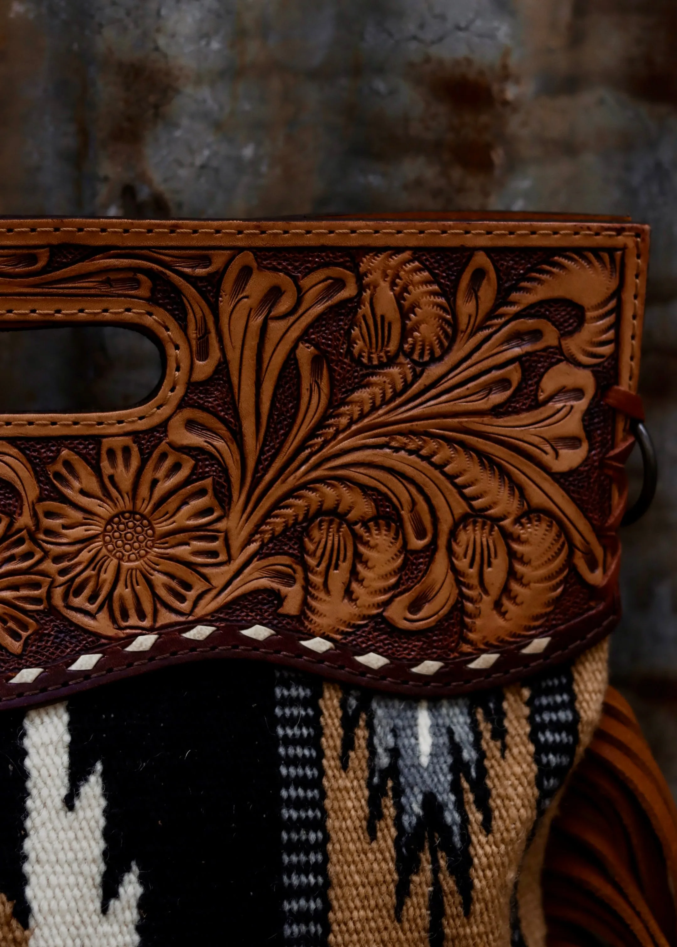 Connie Tooled Leather Saddle Blanket Bag