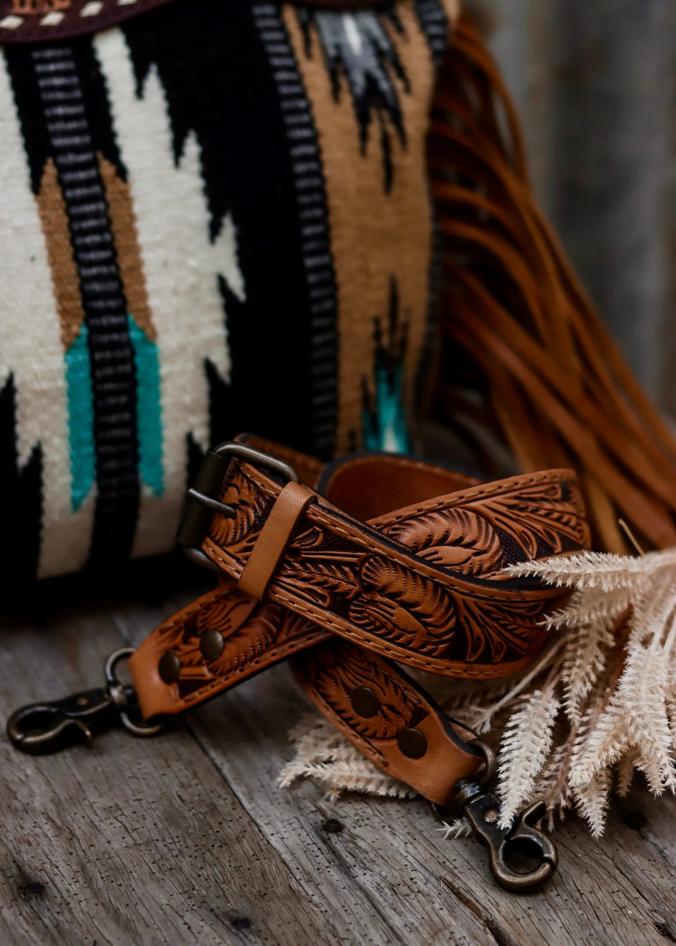 Connie Tooled Leather Saddle Blanket Bag