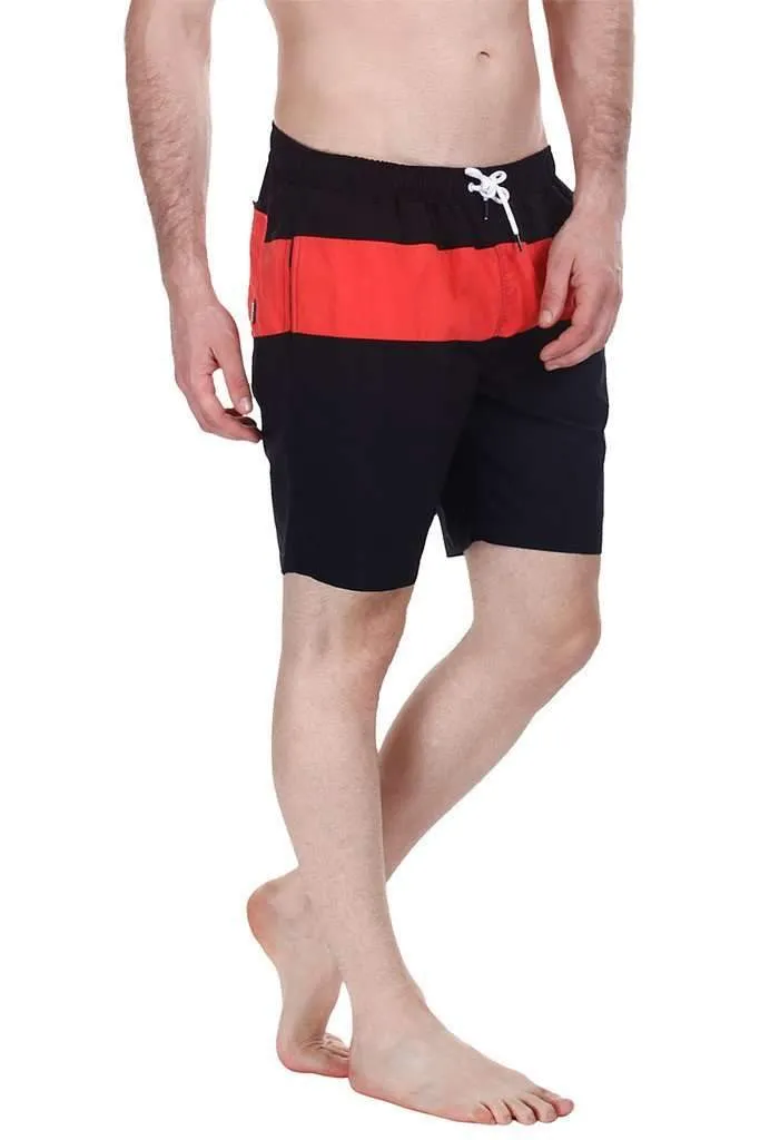 Contrast Color Block Quick Dry Nylon Swim Shorts