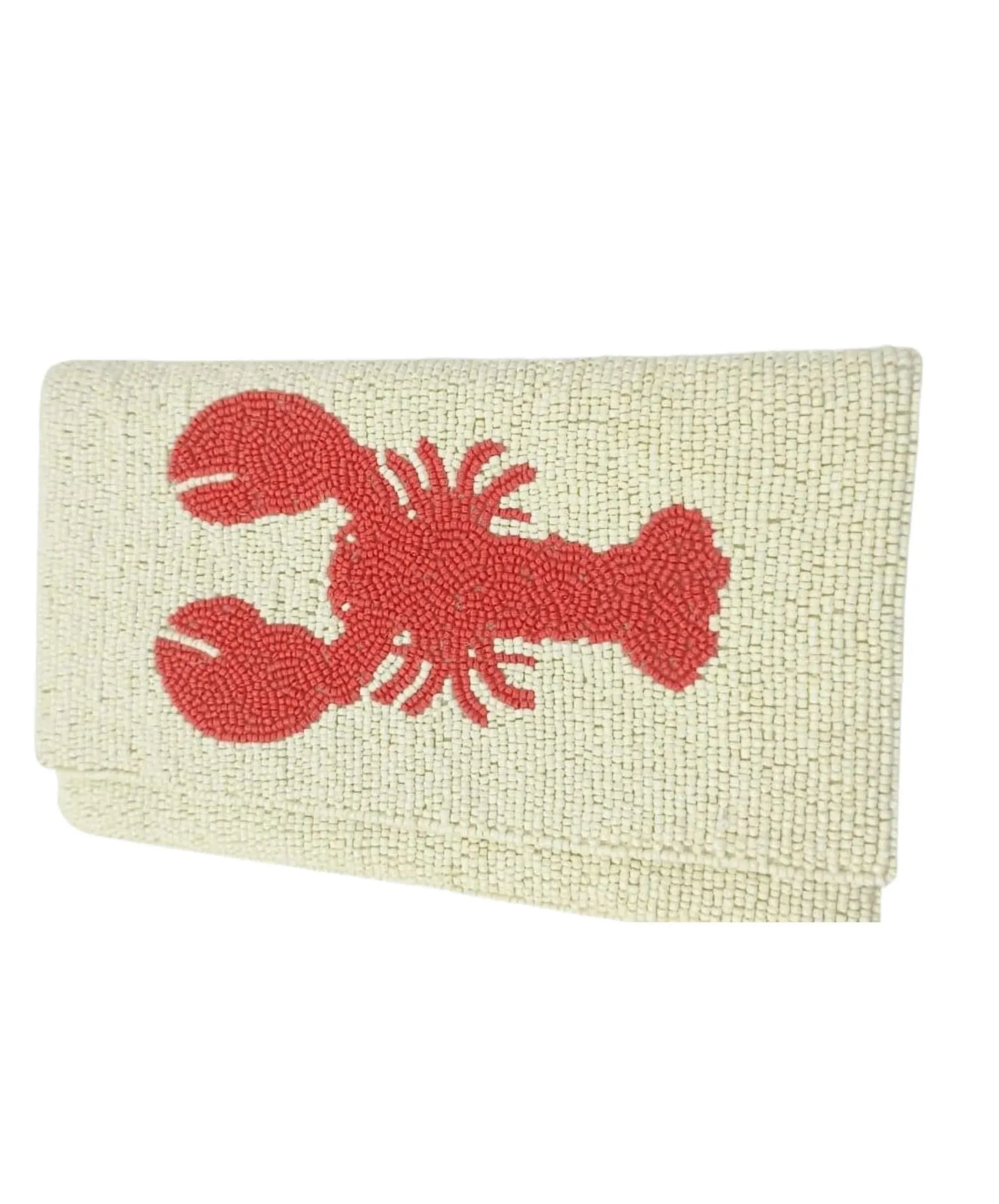 Cream Beaded Clutch with Red Lobster – Summer’s Best-Selling Coastal Accessory