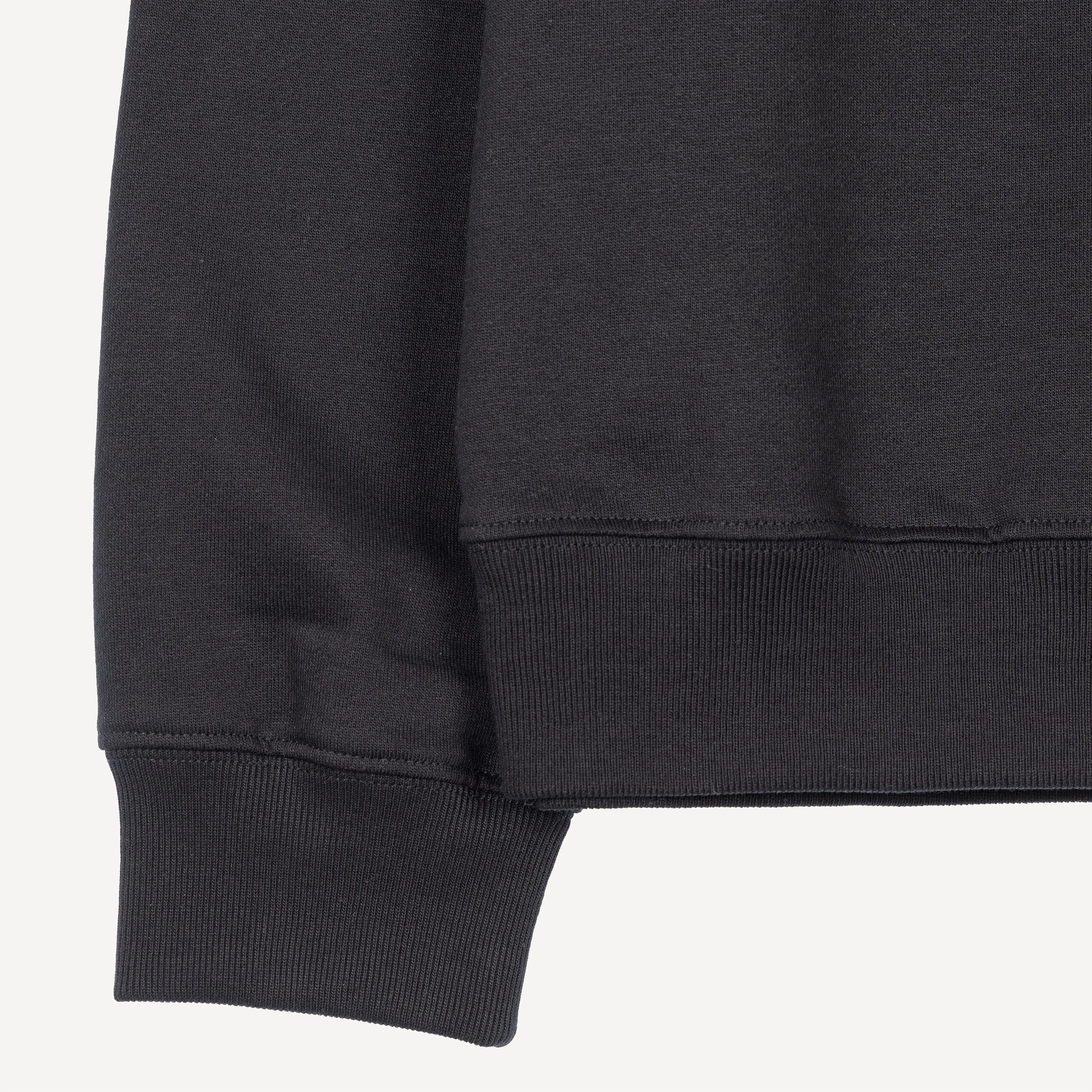 Crewneck Pullover Sweatshirt with Embroidered Icon - Black / Corgi