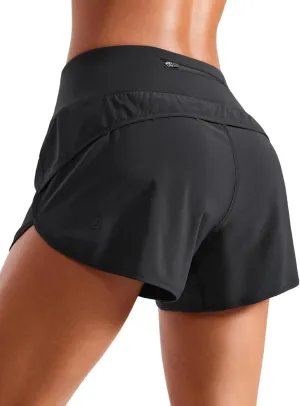 CRZ YOGA Soft Mid Waist Running Shorts - Quick Dry