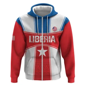 Custom Lone Stars Zip Hoodie Liberia Football - Sporty Style LT14