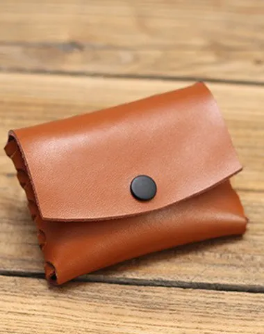 Cute Leather Card Holders Green Women Coin Wallets Handmade Card Wallet For Women