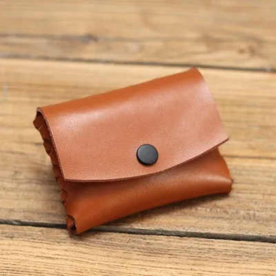 Cute Leather Card Holders Green Women Coin Wallets Handmade Card Wallet For Women