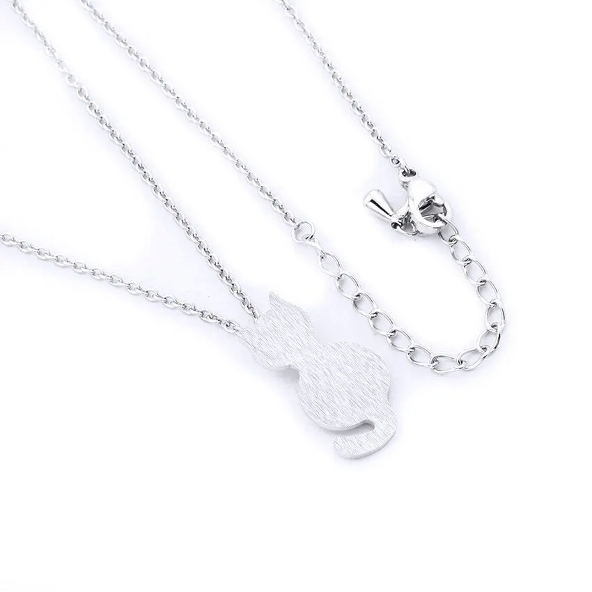 Cute Sitting Cat Pendant Necklace Women Fashion