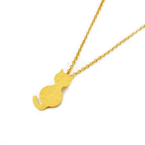 Cute Sitting Cat Pendant Necklace Women Fashion