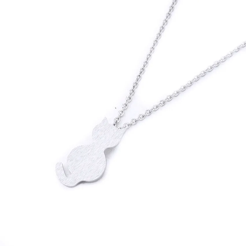 Cute Sitting Cat Pendant Necklace Women Fashion