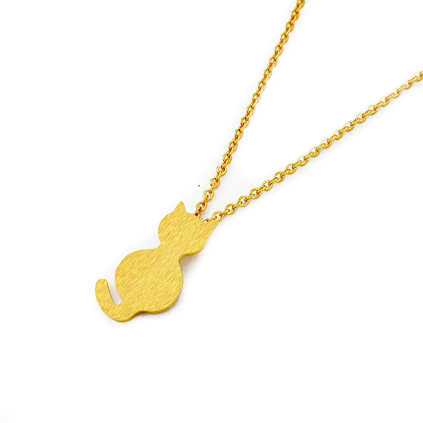 Cute Sitting Cat Pendant Necklace Women Fashion