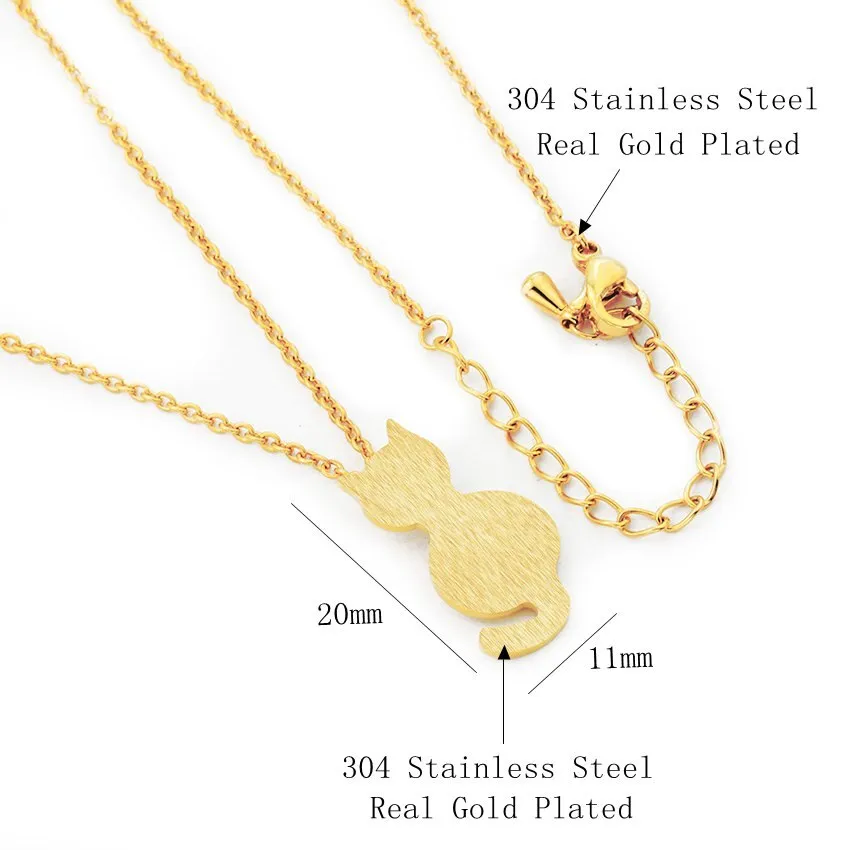 Cute Sitting Cat Pendant Necklace Women Fashion