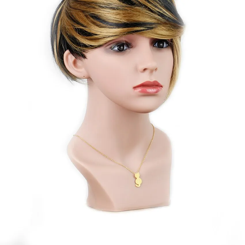 Cute Sitting Cat Pendant Necklace Women Fashion
