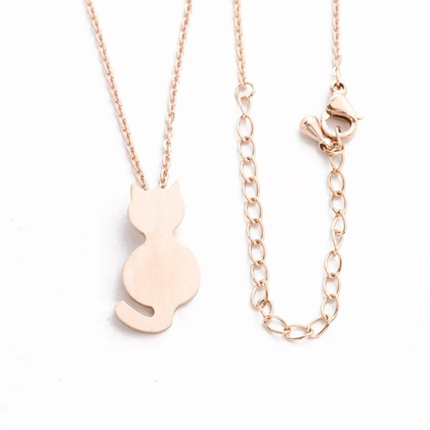 Cute Sitting Cat Pendant Necklace Women Fashion