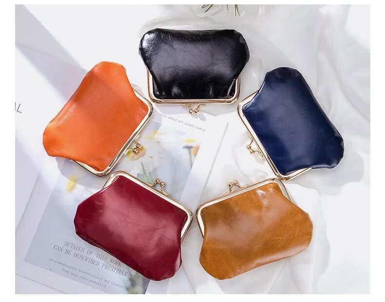 Cyflymder New Vintage Women Cowhide Wallets Female Genuine Leather Purses Portable Large Capacity Money Bag Small Coin Purse Card Holders