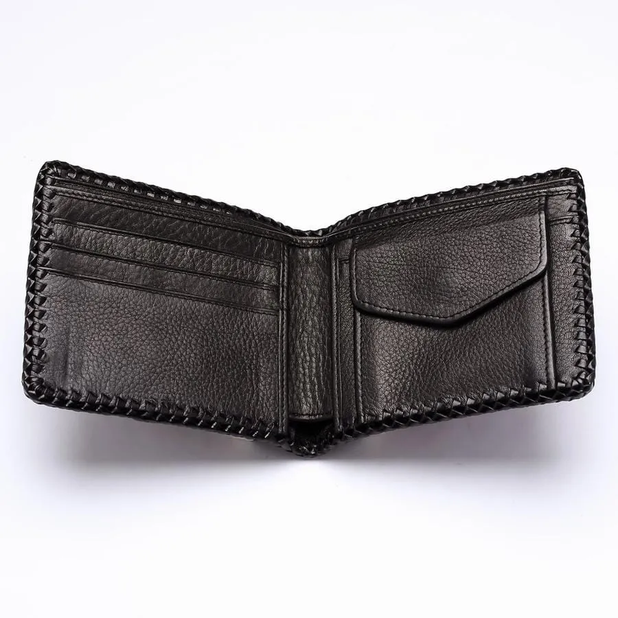 Dark Brown Ostrich Leather Biker Wallets