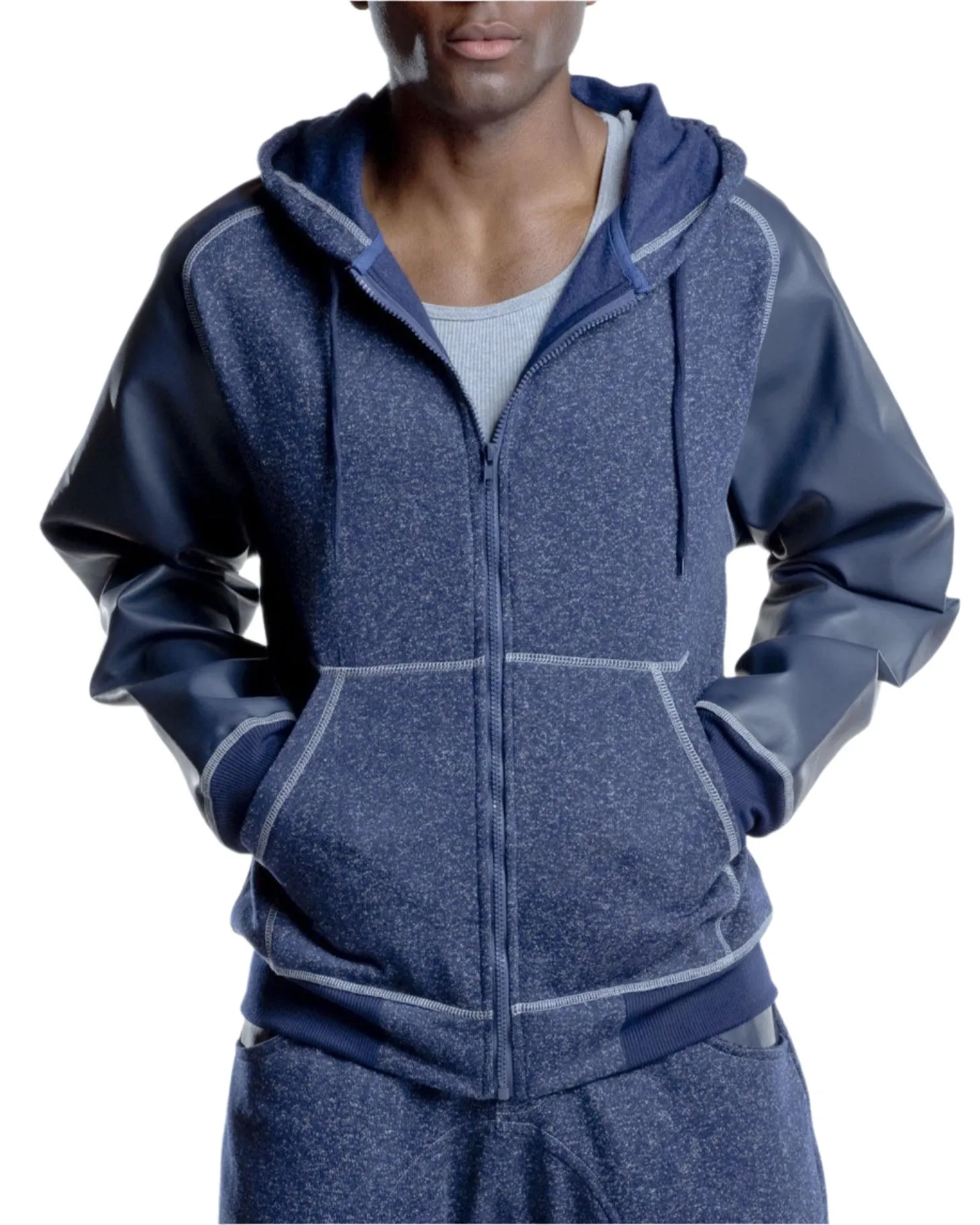Denim Fleece Hoodie