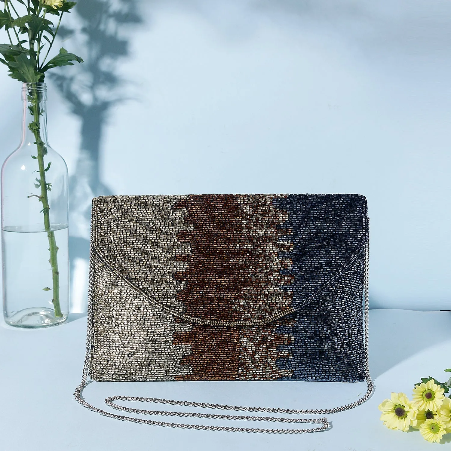 Designer two shades flap / boho bag / clutch