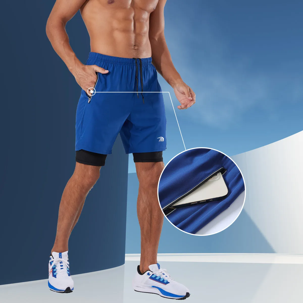 Double-layer Basketball Training Shorts