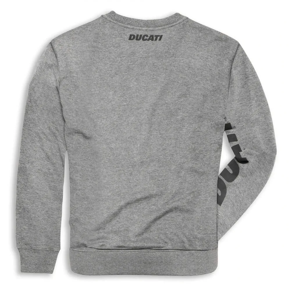 Ducati Logo Round Neck Sweatshirt Grey